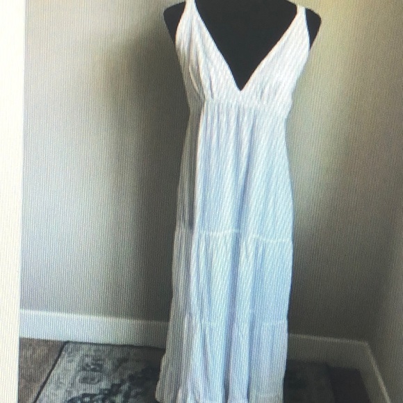 SEASPICE Women's White 100% Peruvian Cotton Sleeveless Tiered Dress Size XL - Picture 1 of 2
